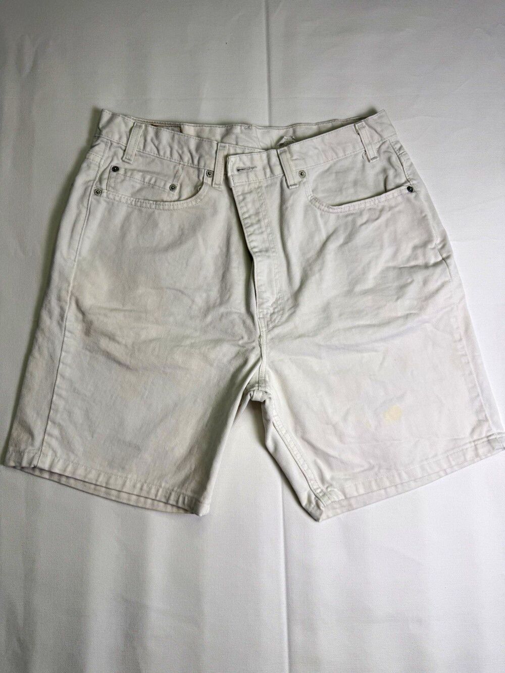 Levi’s 505 Men’s Regular Fit White Denim Shorts 5-Pocket Cotton 38"